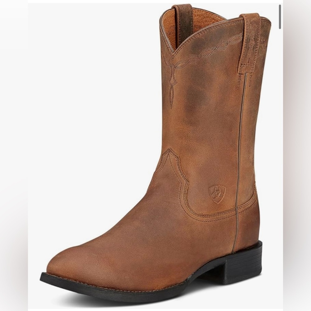 Ariat Roper Cowboy Boots Distressed Brown Leather Men 9.5 EE Wide